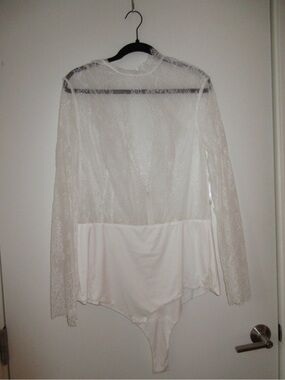 VOW'D Ivory Chantilly Lace Bodysuit Bridal Separates Wedding Size 14 NWT